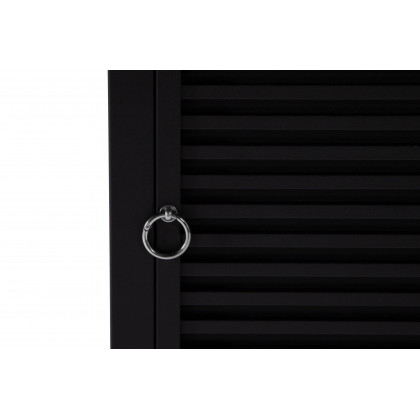 LeisureMod Walbrooke Modern Square Tank Holder Table with Tempered Glass Top and Powder Coated Aluminum Slats - Black