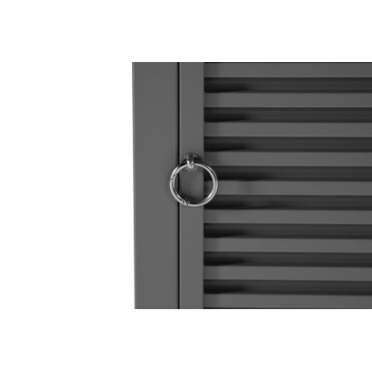 LeisureMod Walbrooke Modern Square Tank Holder Table with Tempered Glass Top and Powder Coated Aluminum Slats - Gray