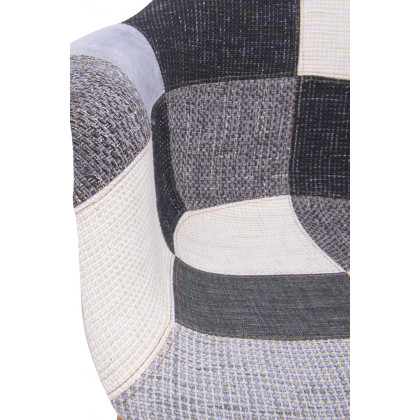 LeisureMod Willow Fabric Eiffel Accent Chair with Chrome Base - Patchwork