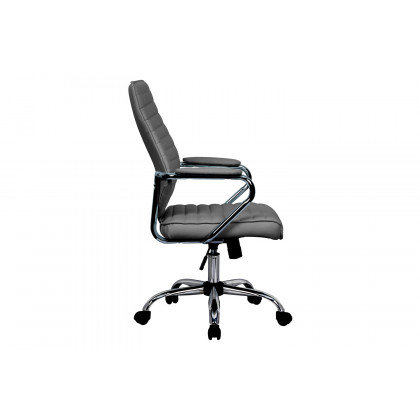 LeisureMod Winchester Leatherette Office Chair - Gray