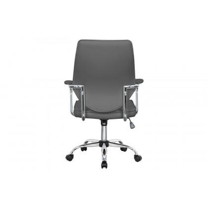 LeisureMod Winchester Leatherette Office Chair - Gray