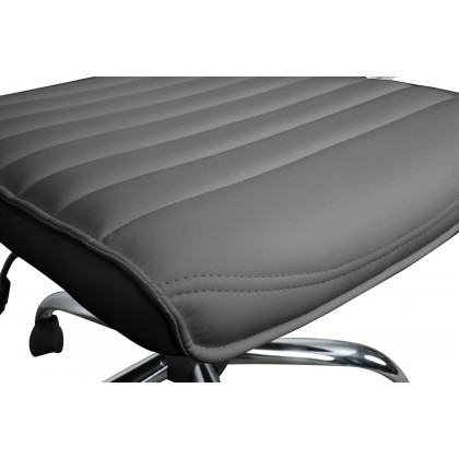 LeisureMod Winchester Leatherette Office Chair - Gray