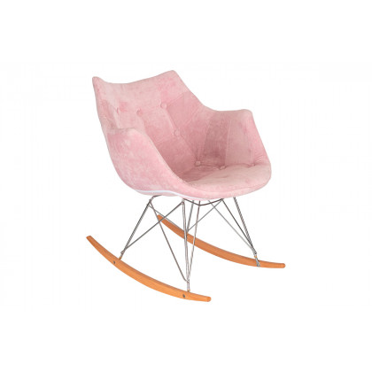 LeisureMod - Willow Modern Petite Twill Fabric Eiffel Base Rocking Chair