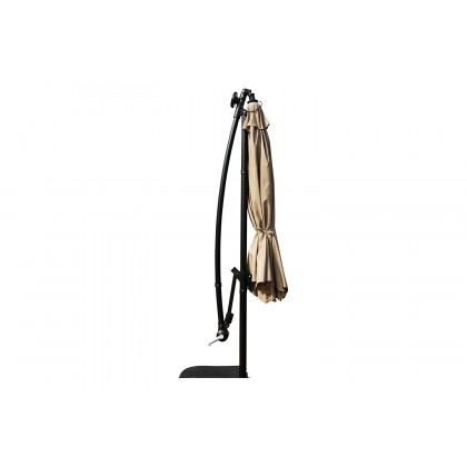 LeisureMod Willry Modern Outdoor 10 Ft Offset Cantilever Hanging Patio Umbrella with Solar Powered Led - Beige