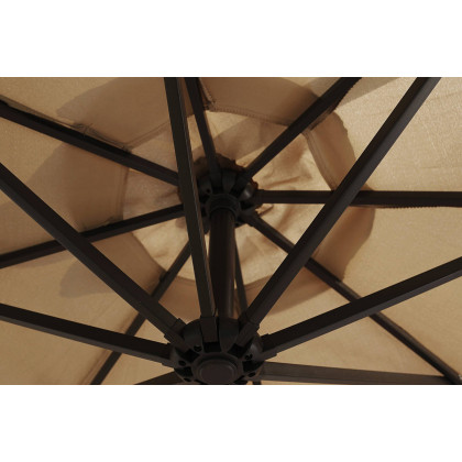 LeisureMod Willry Modern Outdoor 10 Ft Offset Cantilever Hanging Patio Umbrella with Solar Powered Led - Beige