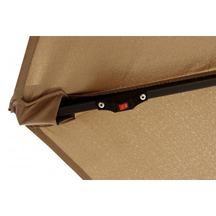LeisureMod Willry Modern Outdoor 10 Ft Offset Cantilever Hanging Patio Umbrella with Solar Powered Led - Beige