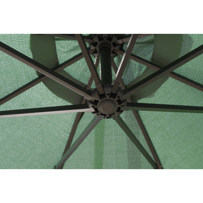 LeisureMod Willry Modern Outdoor 10 Ft Offset Cantilever Hanging Patio Umbrella with Solar Powered Led - Green