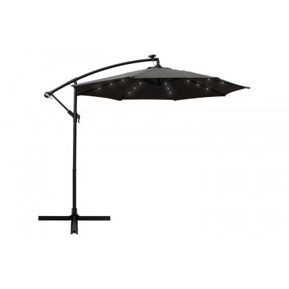 LeisureMod - Willry Modern Outdoor 10 Ft Offset Cantilever Hanging Patio Umbrella with Solar Powered Led
