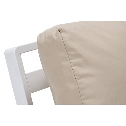 LeisureMod Walbrooke Modern White Patio Conversation With Square Fire Pit & Tank Holder - Beige