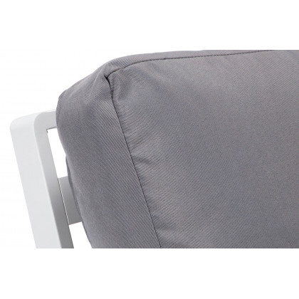 LeisureMod Walbrooke Modern White Patio Conversation With Square Fire Pit & Tank Holder - Gray
