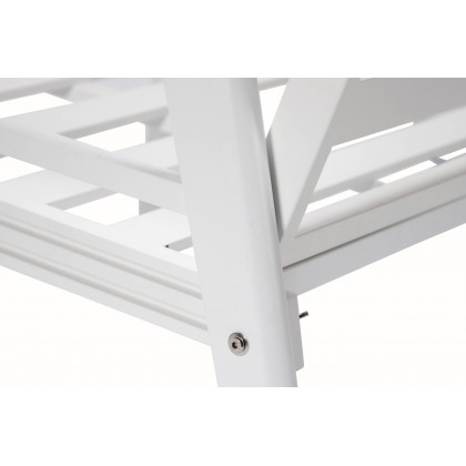 LeisureMod Walbrooke Modern Outdoor Patio Loveseat with White Aluminum Frame and Removable Cushions - Beige