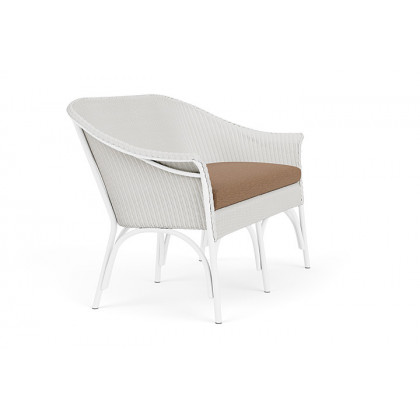 Lloyd Flanders™ All Seasons Settee - Matte White, Canvas Natural