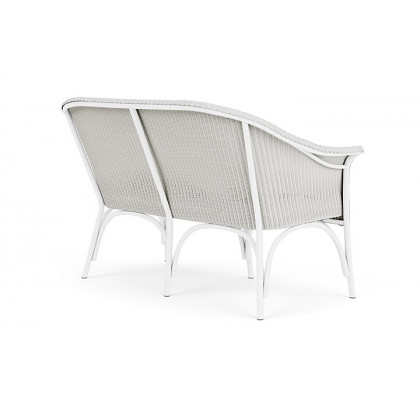 Lloyd Flanders™ All Seasons Settee - Matte White, Canvas Natural