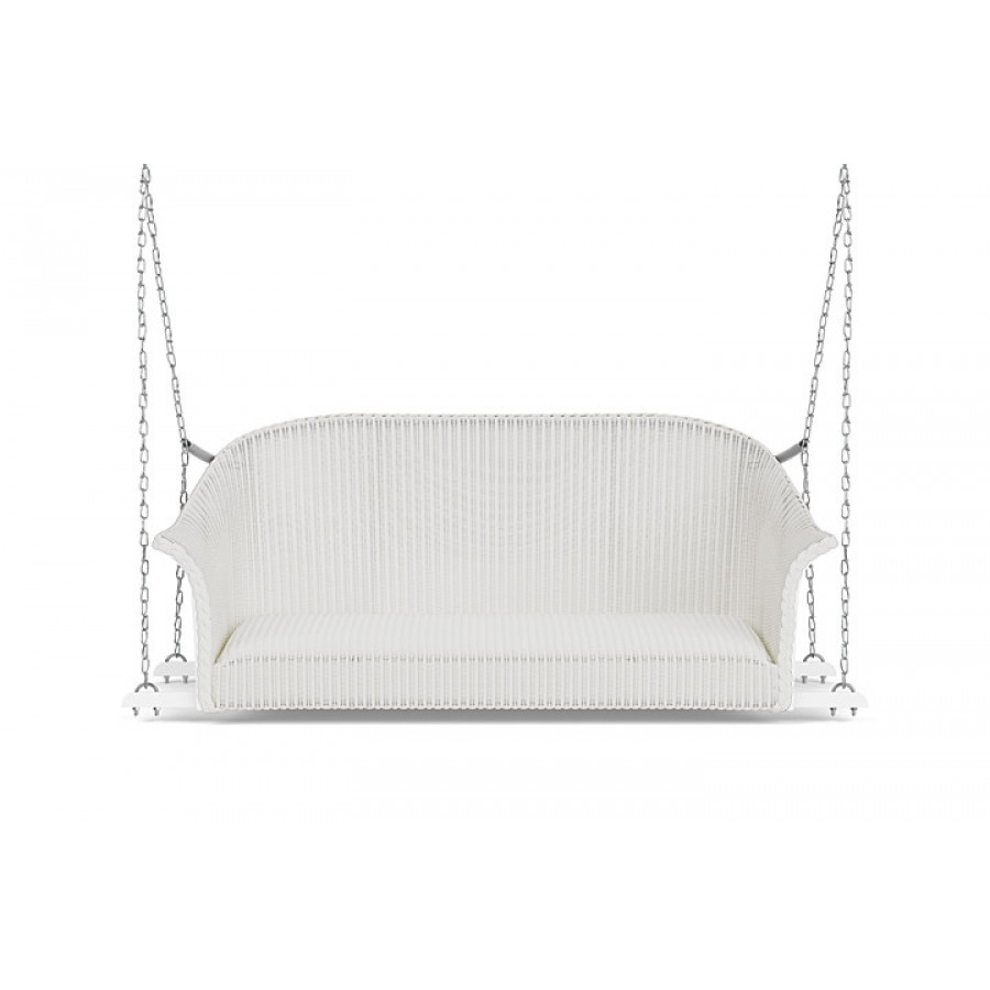 Lloyd Flanders™ All Seasons Settee Swing with Padded Seat - Matte White