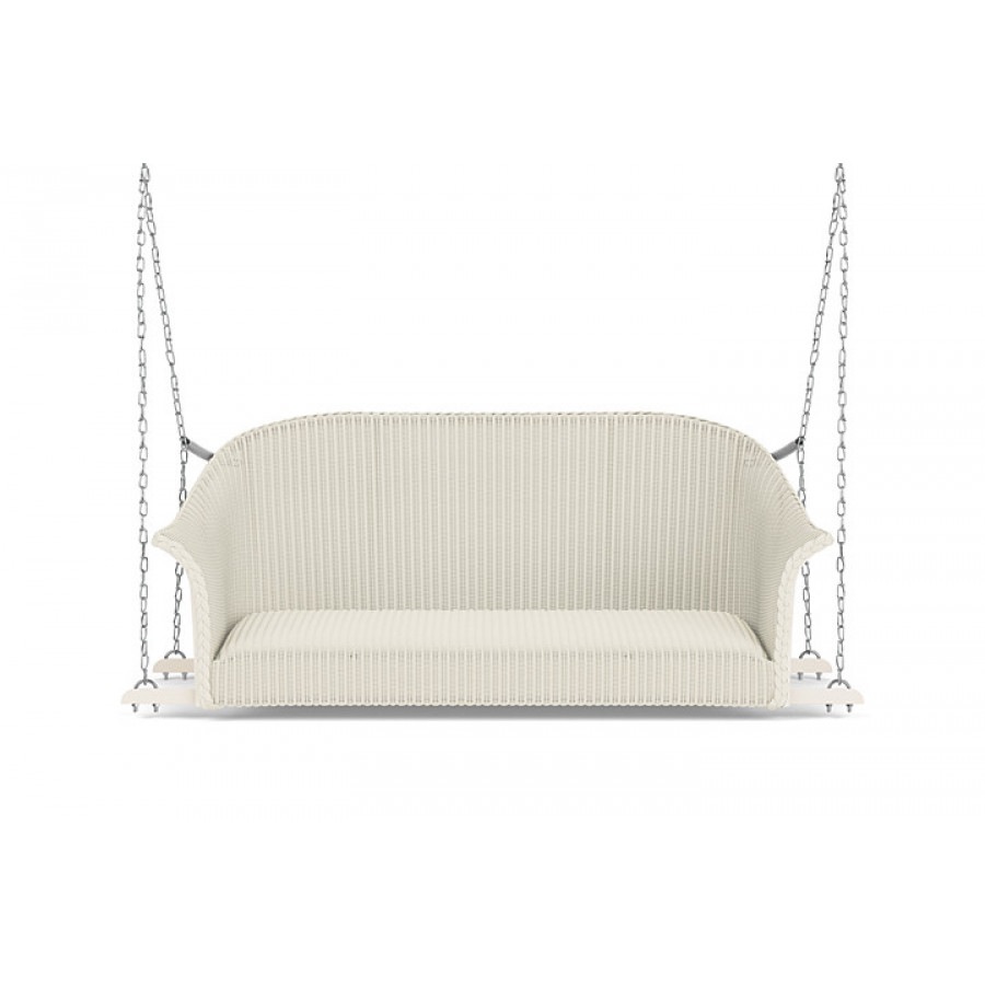 Lloyd Flanders™ All Seasons Settee Swing with Padded Seat - Ivory
