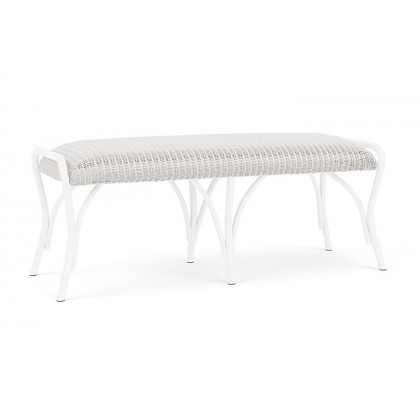 Lloyd Flanders™ All Seasons Settee Ottoman with Padded Seat - White