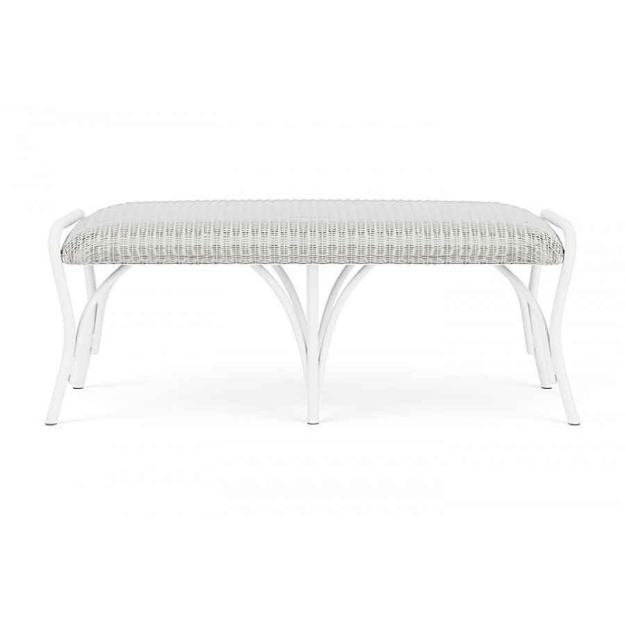 Lloyd Flanders™ All Seasons Settee Ottoman with Padded Seat - Matte White