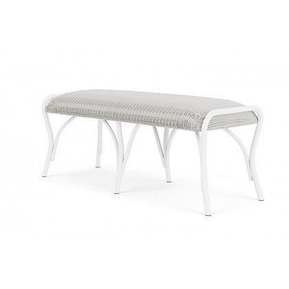 Lloyd Flanders™ All Seasons Settee Ottoman with Padded Seat - Matte White