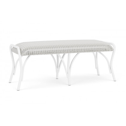 Lloyd Flanders™ All Seasons Settee Ottoman with Padded Seat - Matte White