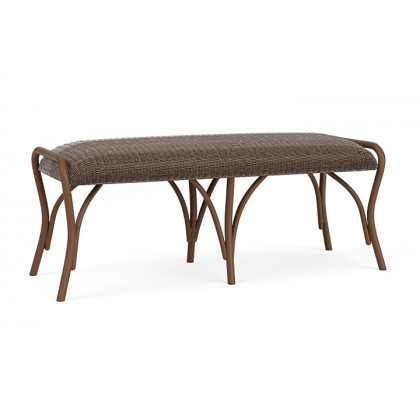 Lloyd Flanders™ All Seasons Settee Ottoman with Padded Seat - Bark