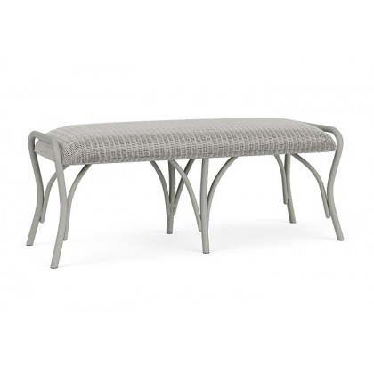 Lloyd Flanders™ All Seasons Settee Ottoman with Padded Seat - Platinum