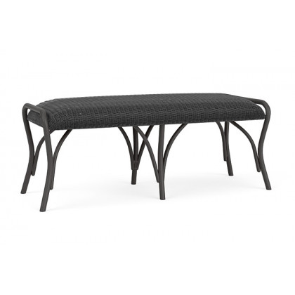 Lloyd Flanders™ All Seasons Settee Ottoman with Padded Seat - Charcoal
