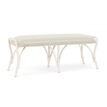 Lloyd Flanders™ All Seasons Settee Ottoman with Padded Seat - Ivory