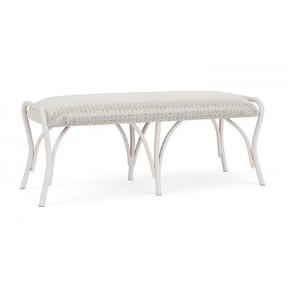 Lloyd Flanders™ All Seasons Settee Ottoman with Padded Seat - Antique White