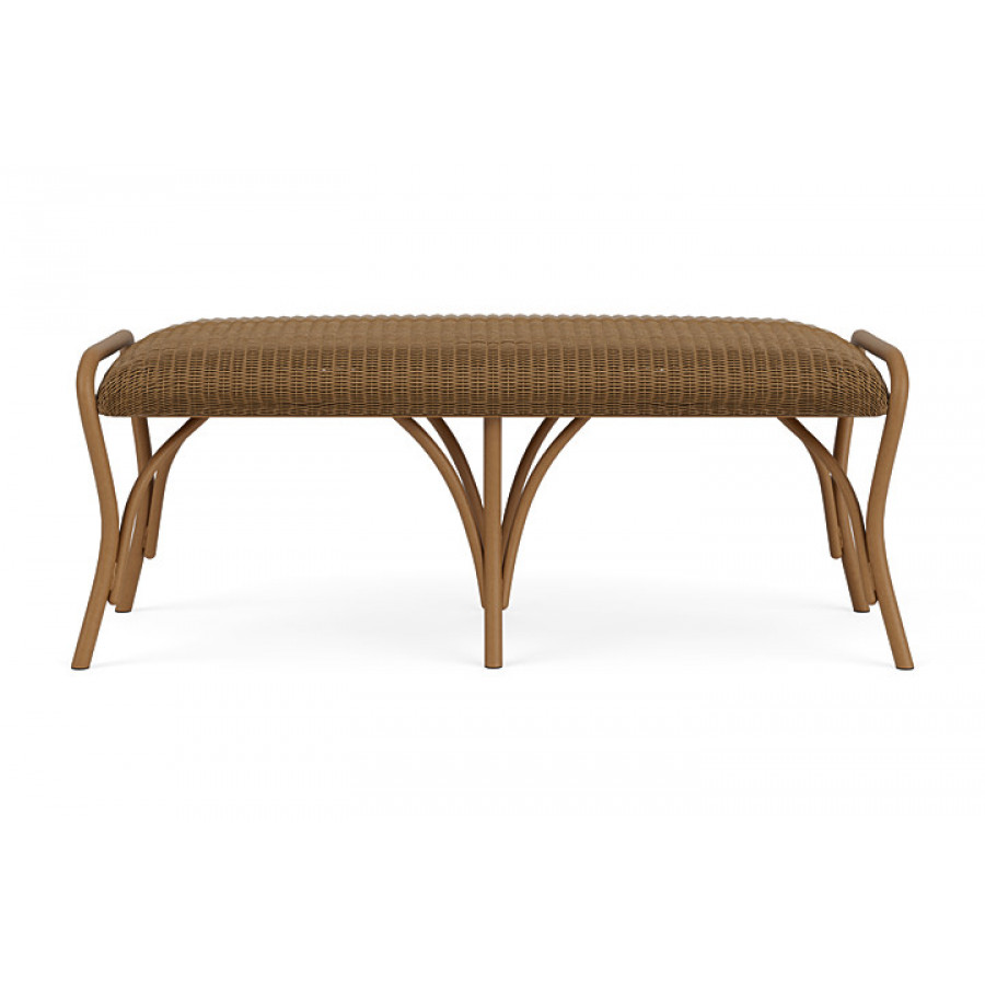 Lloyd Flanders™ All Seasons Settee Ottoman with Padded Seat - Hickory
