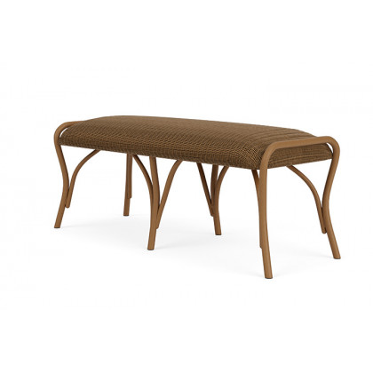 Lloyd Flanders™ All Seasons Settee Ottoman with Padded Seat - Hickory