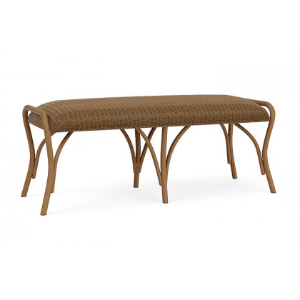 Lloyd Flanders™ All Seasons Settee Ottoman with Padded Seat - Hickory