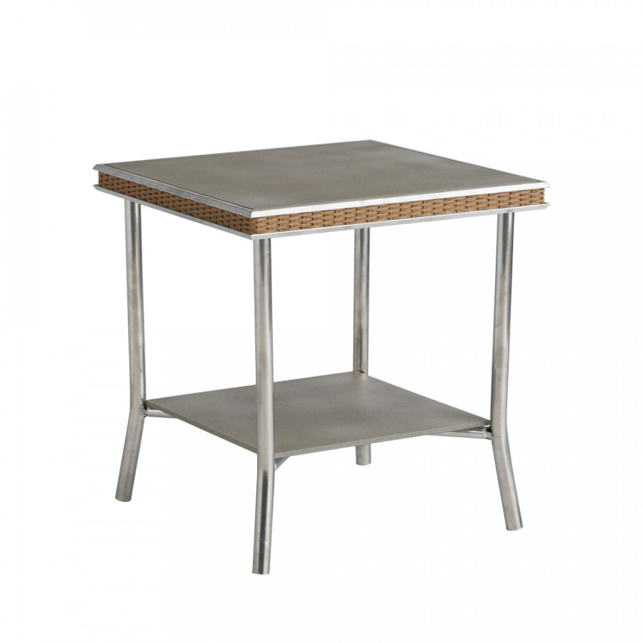 Lloyd Flanders™ Visions 20" Square End Table with Reversible Glass - Sea Glass