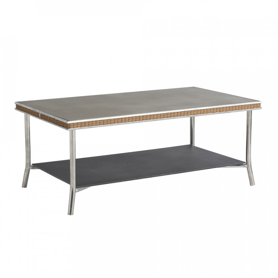 Lloyd Flanders™ Visions 42" Rect. Cocktail Table with Reversible Glass - Fawn