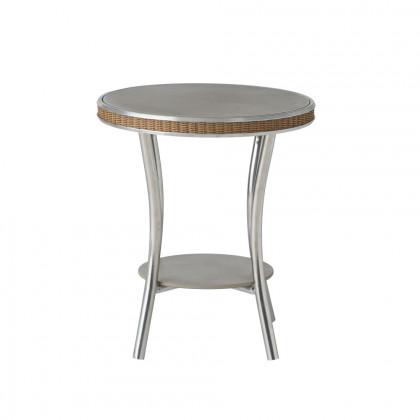 Lloyd Flanders™ Essence 20" Round End Table with Reversible Glass - White