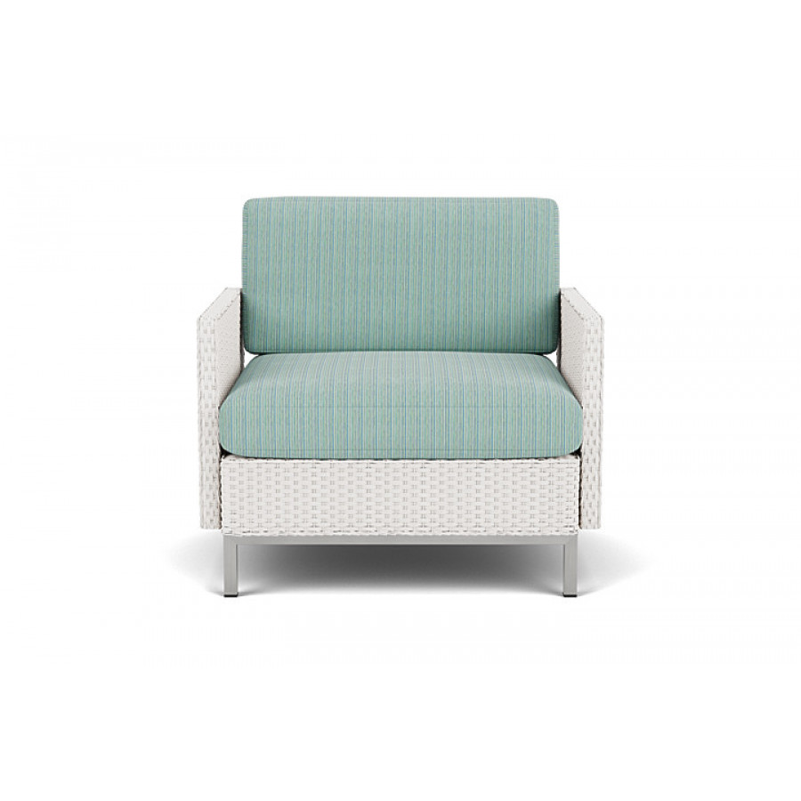 Lloyd Flanders™ Elements Lounge Chair with Stainless Steel Arms and Back - White