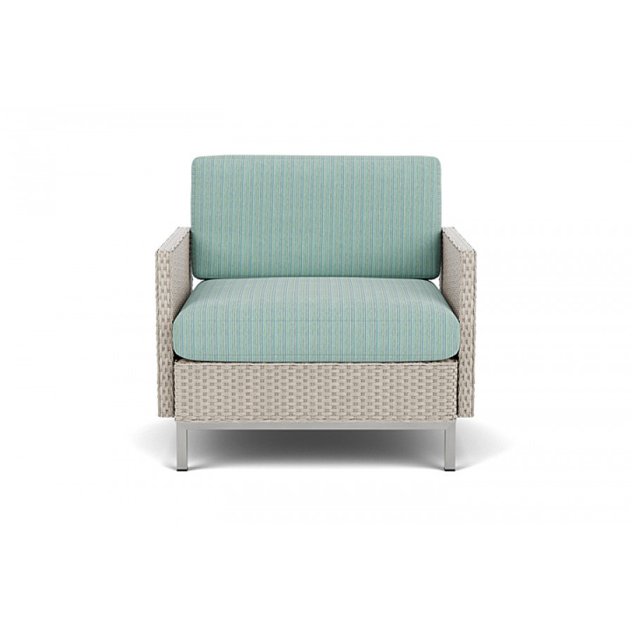 Lloyd Flanders™ Elements Lounge Chair with Stainless Steel Arms and Back - Linen