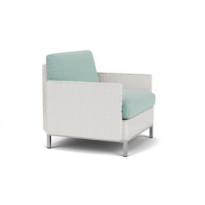 Lloyd Flanders™ Elements Lounge Chair with Stainless Steel Arms and Back - Matte White