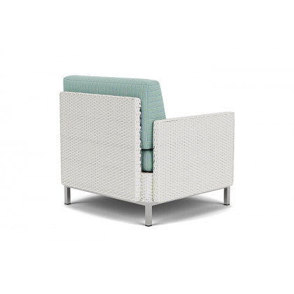 Lloyd Flanders™ Elements Lounge Chair with Stainless Steel Arms and Back - Matte White