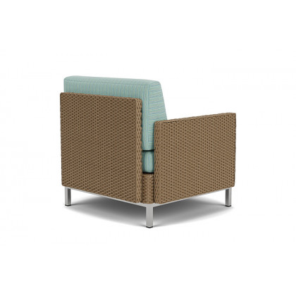 Lloyd Flanders™ Elements Lounge Chair with Stainless Steel Arms and Back - Fawn