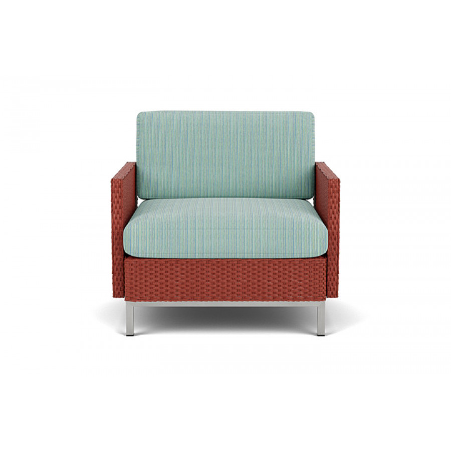 Lloyd Flanders™ Elements Lounge Chair with Stainless Steel Arms and Back - Terracotta