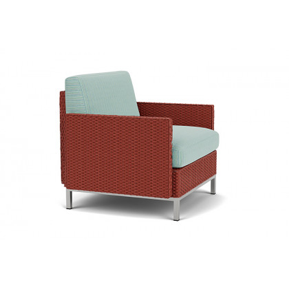 Lloyd Flanders™ Elements Lounge Chair with Stainless Steel Arms and Back - Terracotta