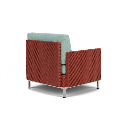 Lloyd Flanders™ Elements Lounge Chair with Stainless Steel Arms and Back - Terracotta