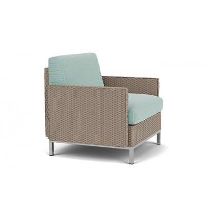 Lloyd Flanders™ Elements Lounge Chair with Stainless Steel Arms and Back - French Beige