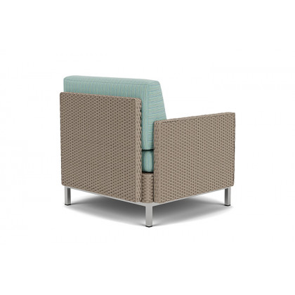 Lloyd Flanders™ Elements Lounge Chair with Stainless Steel Arms and Back - French Beige