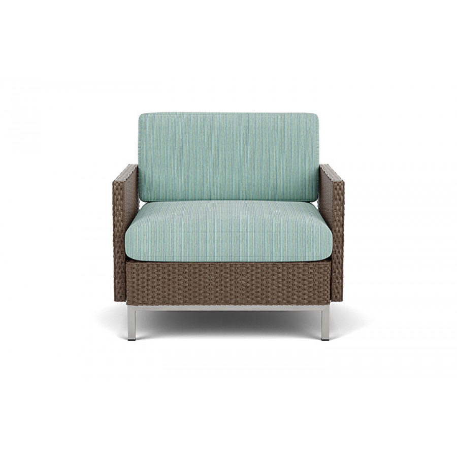 Lloyd Flanders™ Elements Lounge Chair with Stainless Steel Arms and Back - Bark