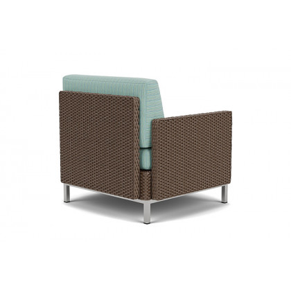 Lloyd Flanders™ Elements Lounge Chair with Stainless Steel Arms and Back - Bark