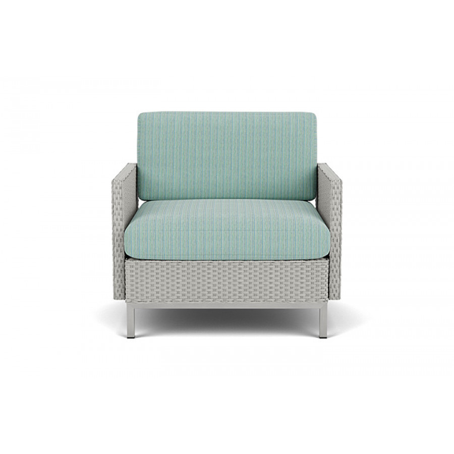 Lloyd Flanders™ Elements Lounge Chair with Stainless Steel Arms and Back - Platinum