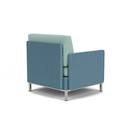 Lloyd Flanders™ Elements Lounge Chair with Stainless Steel Arms and Back - Stillwater