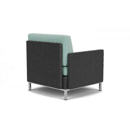 Lloyd Flanders™ Elements Lounge Chair with Stainless Steel Arms and Back - Charcoal