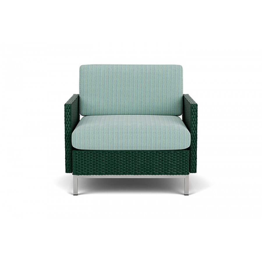 Lloyd Flanders™ Elements Lounge Chair with Stainless Steel Arms and Back - Woodland
